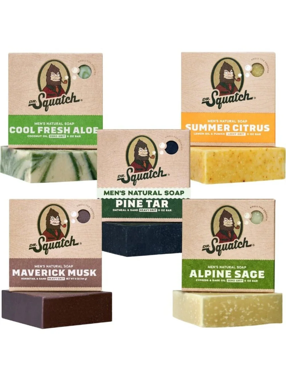 Natural Men's Bar Soap Set - Cold Process Body Soap with Essential Oils - Fresh